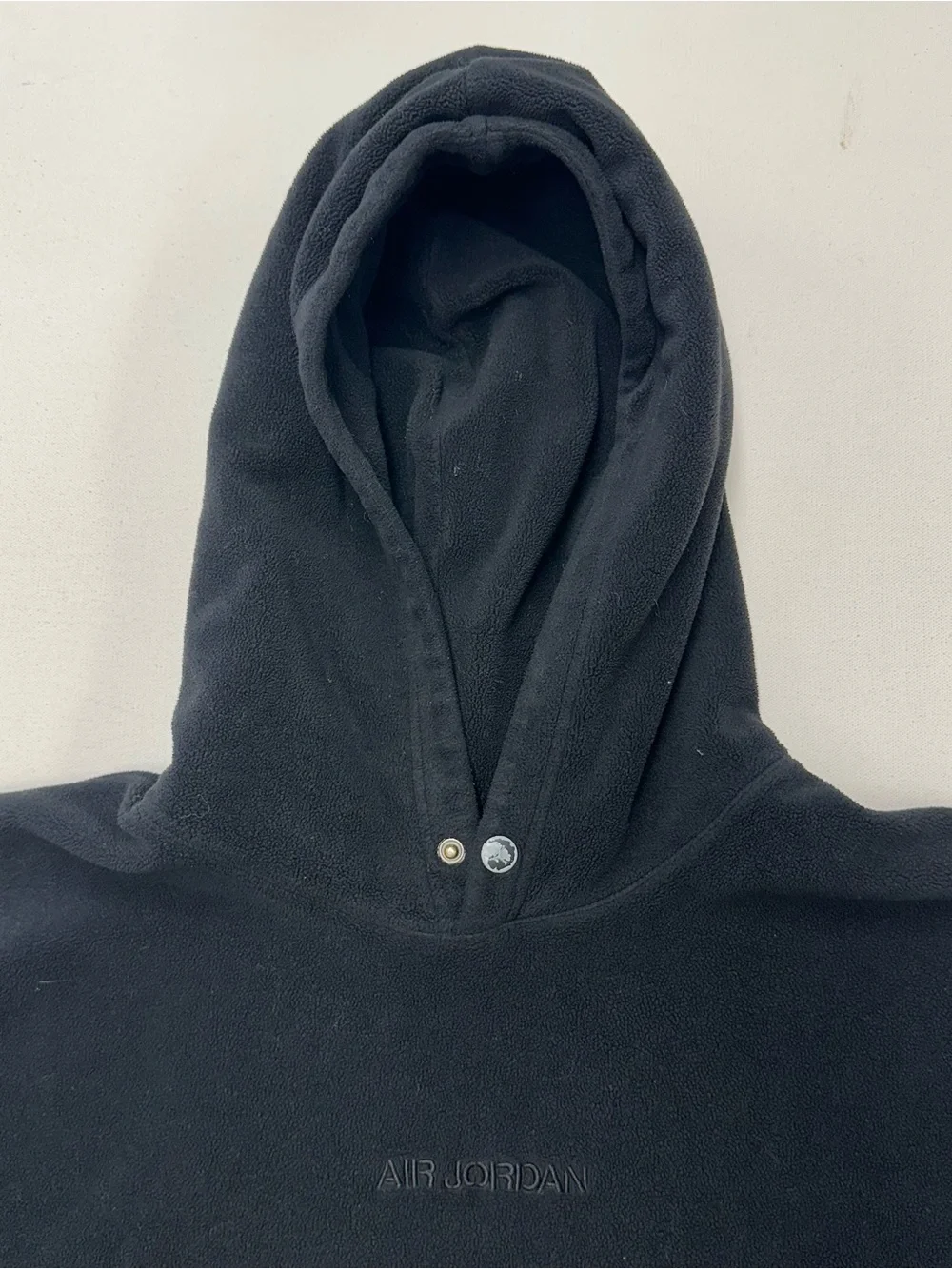 NIKE Air Jordan Hoodie Mens XL Black Plush Fleece Jumpman Logo Sweatshirt